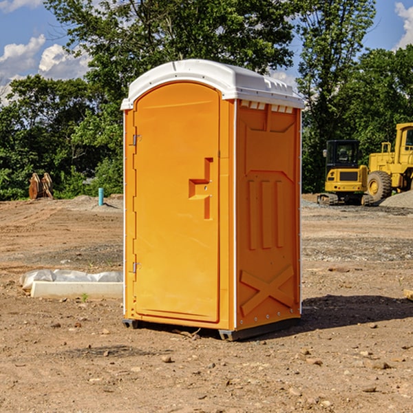 how often are the porta potties cleaned and serviced during a rental period in Kellogg